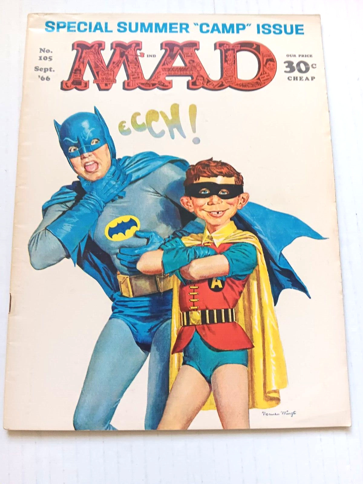 Mad Magazine #105 Sept 1966 Ecch Batman Comic Book Vintage