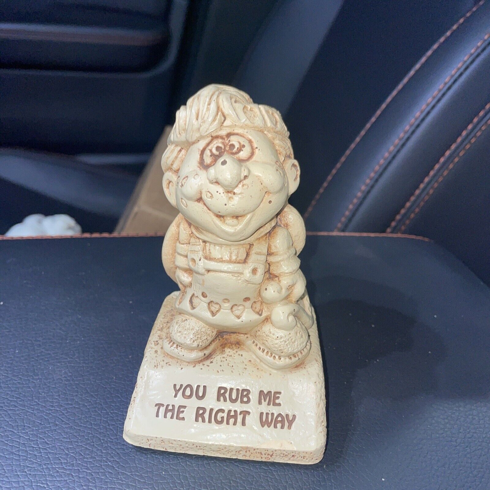 You Rub Me The Right Way By Paula Co. Rare Wood Figurine Made 1975 Made In USA