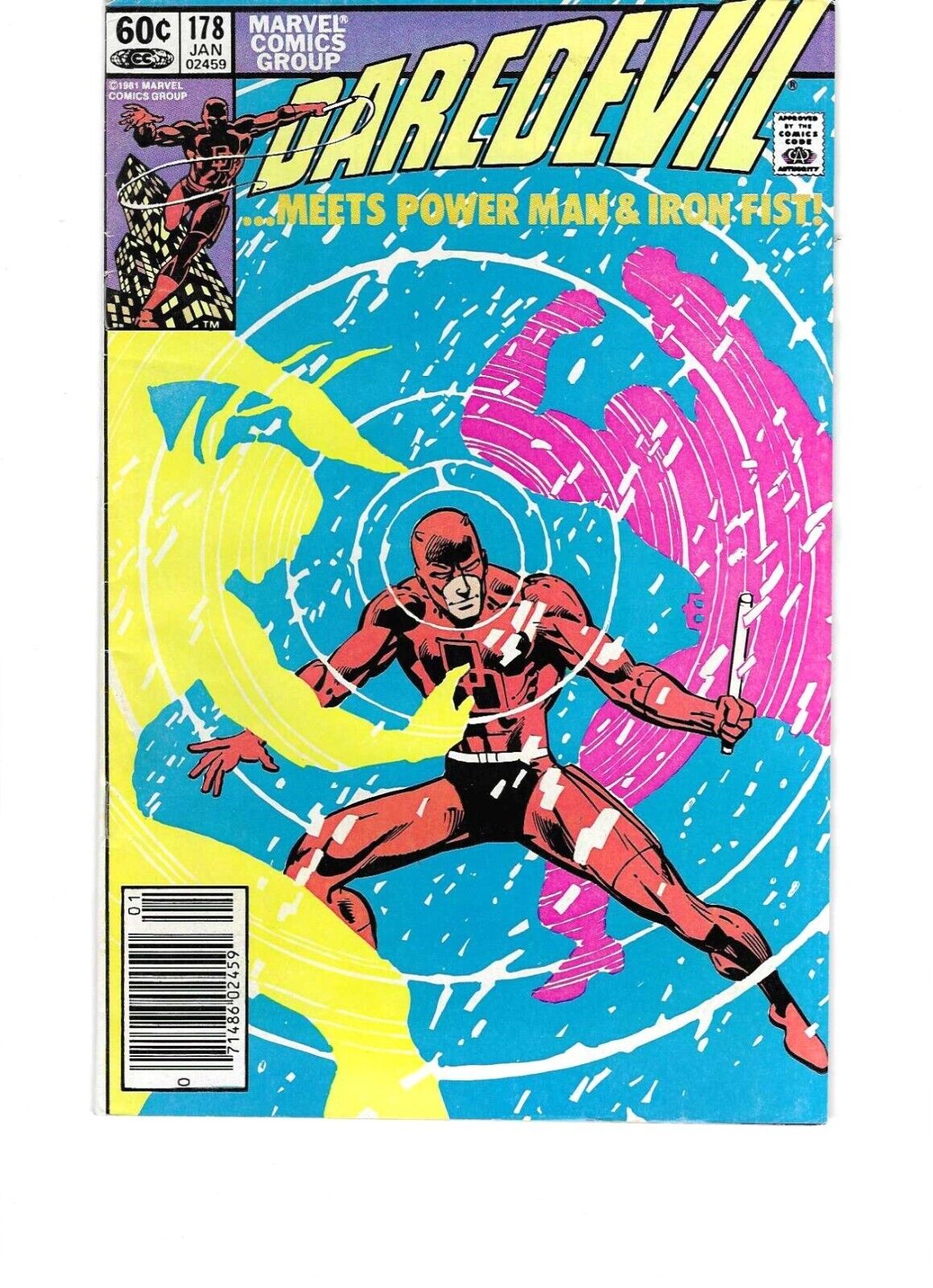 DAREDEVIL 178 Frank Miller 1982 1st meeting of Daredevil, Power Man & Iron Fist