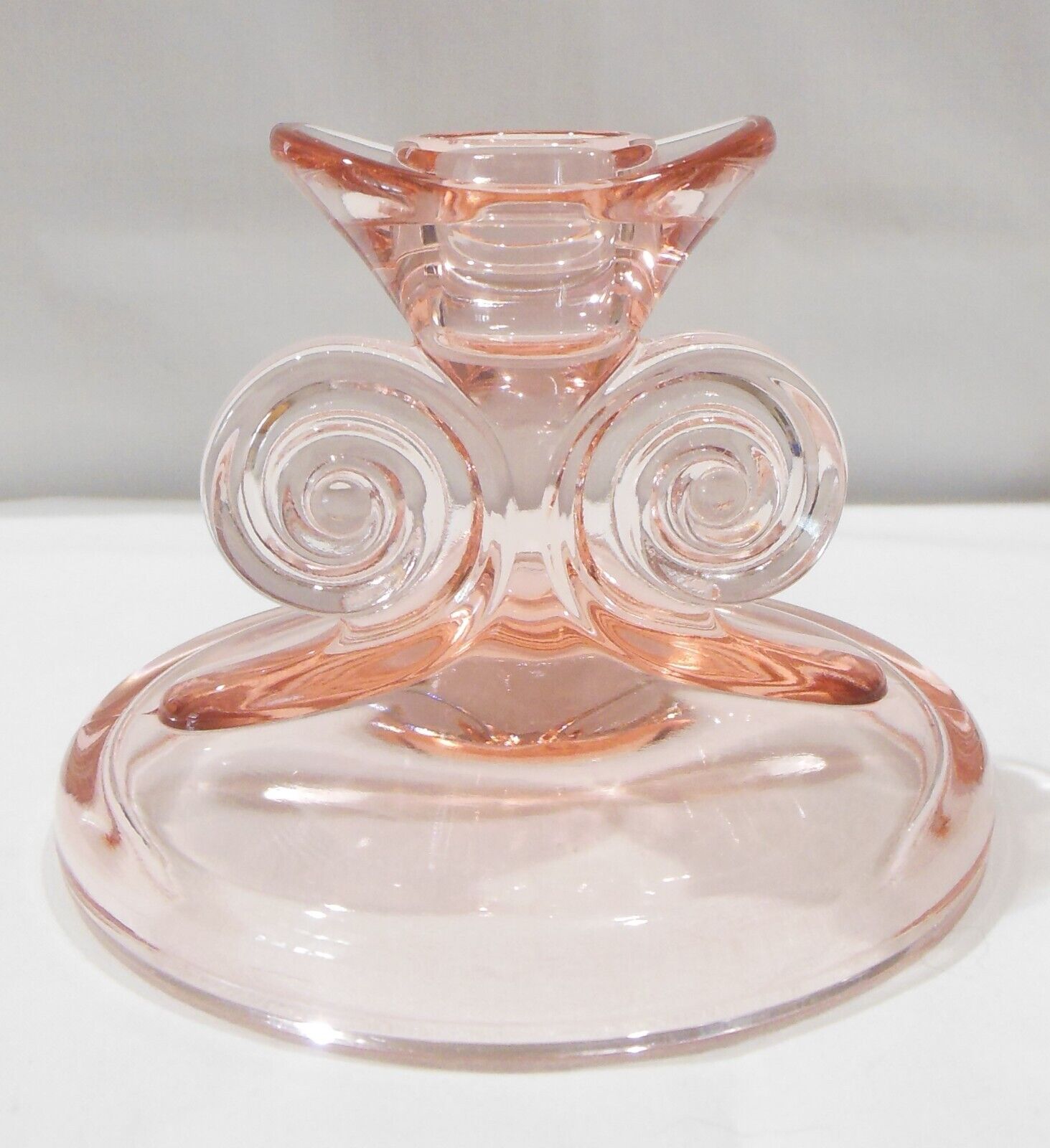 Fostoria Line #2395 Pink Glass Single Scroll Design NO Etch