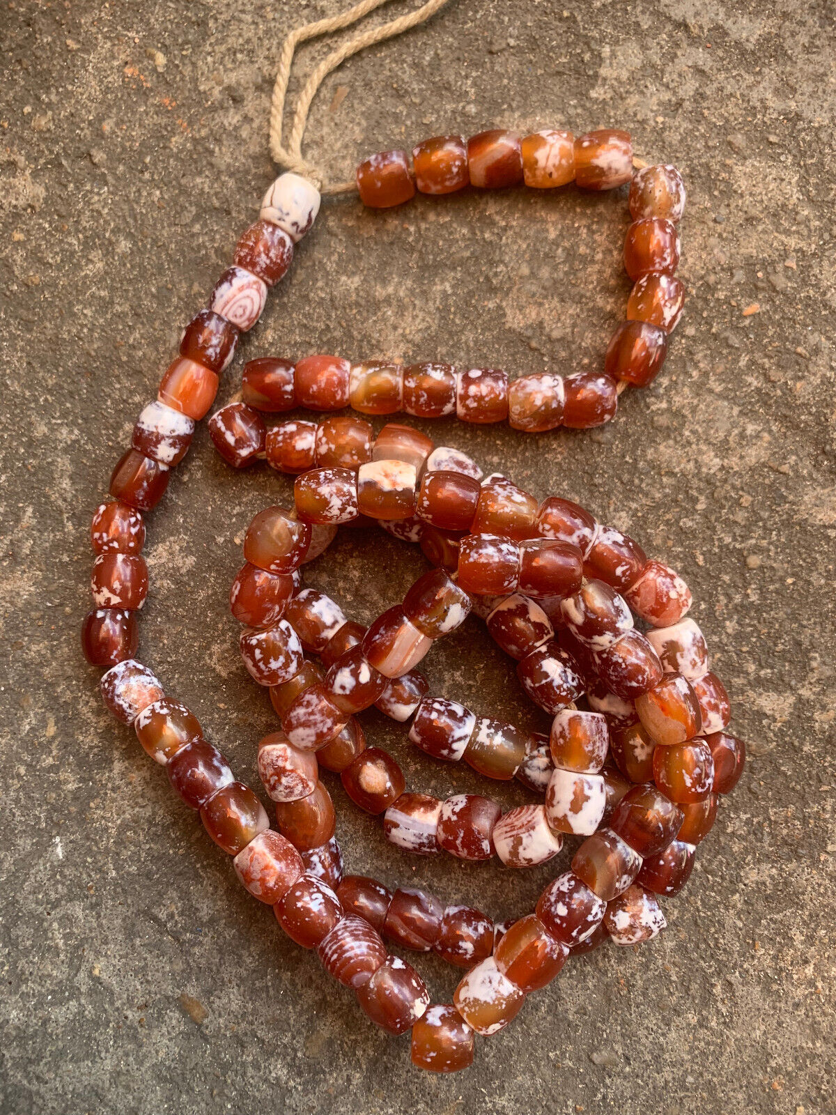 Excellent Rare Tibetan Natural Old Agate Dzi 108 Beads Necklace 
