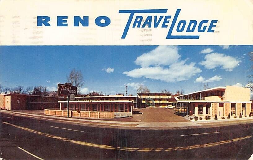 Postcard NV: Travelodge, Motel, Reno, Nevada, Posted 1963