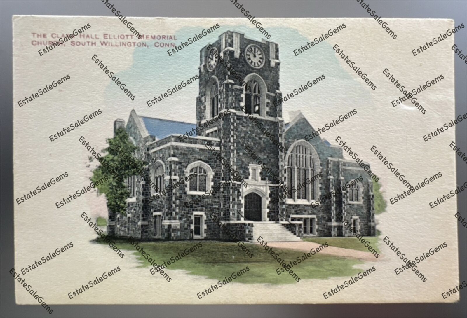 Vintage Postcard Clara Hall Elliott Memorial Church South Willington Connecticut
