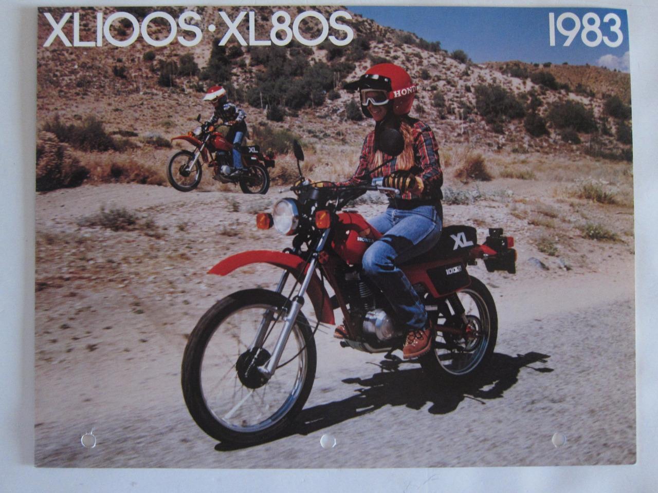 HONDA motorcycle brochure XL 100 S & XL 80S Uncirculated high quality color 1983