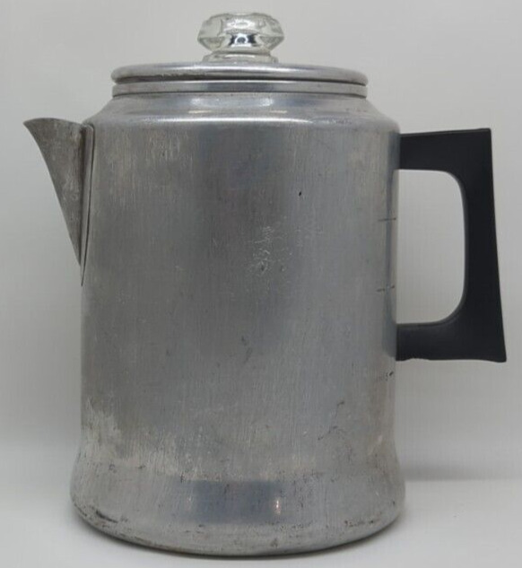 Vintage Comet 9 Cup Percolator Coffee Pot Aluminum Stove Top Camping 