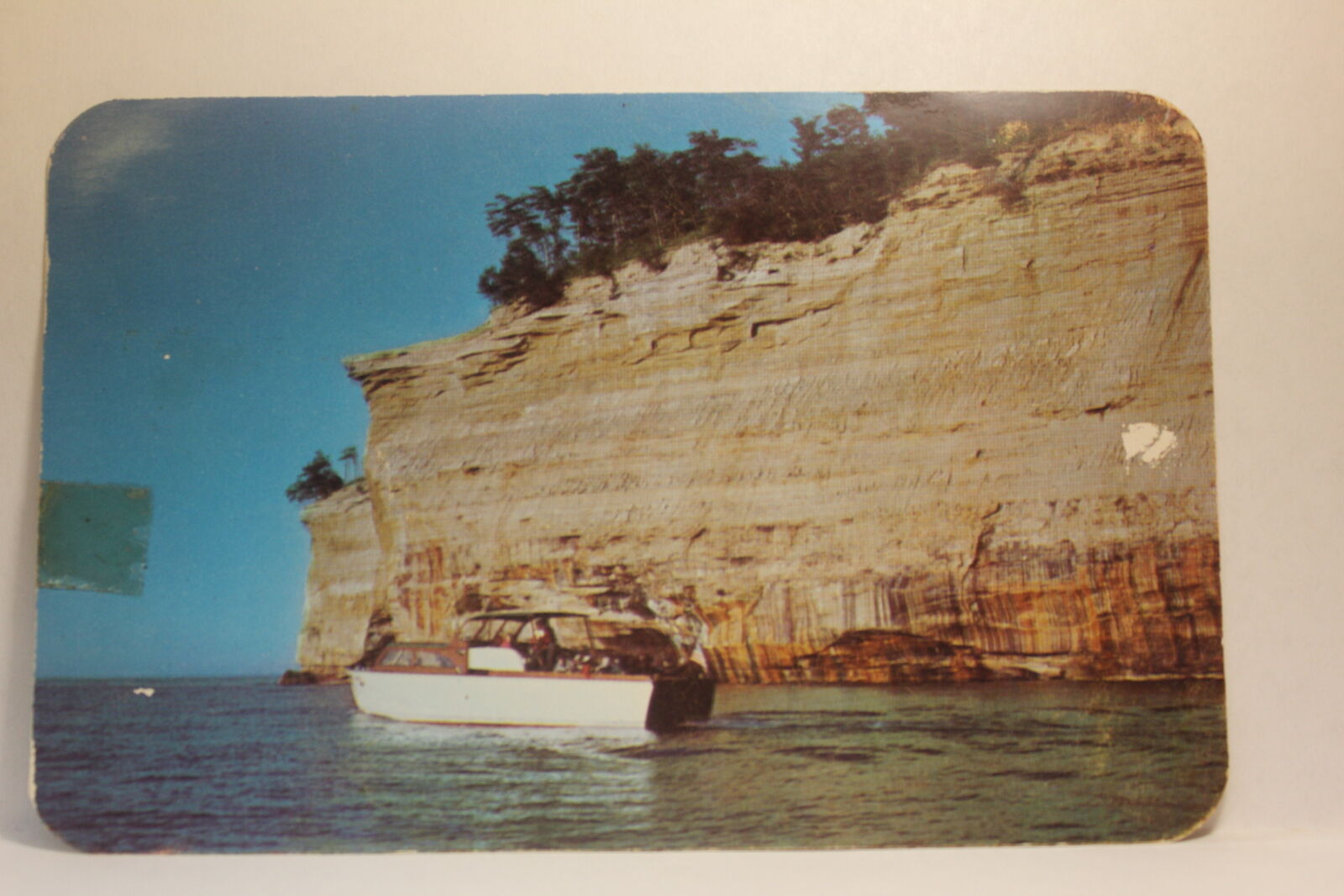 Postcard Boat Pictured Rocks Munising MI H22