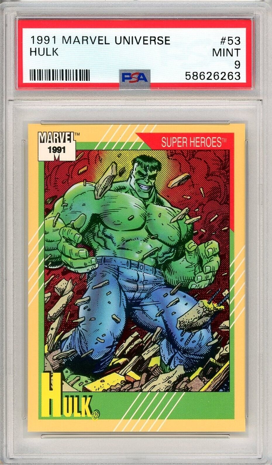 1991 Marvel Universe 53 Hulk  PSA 9