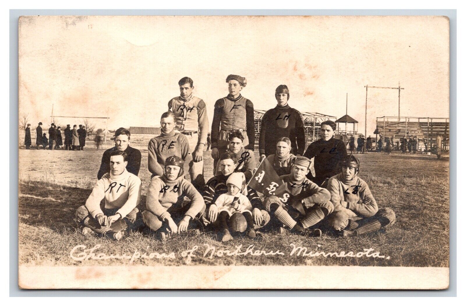 RPPC Arlington High School Football Team 1910 Champions St Paul MN Postcard V7