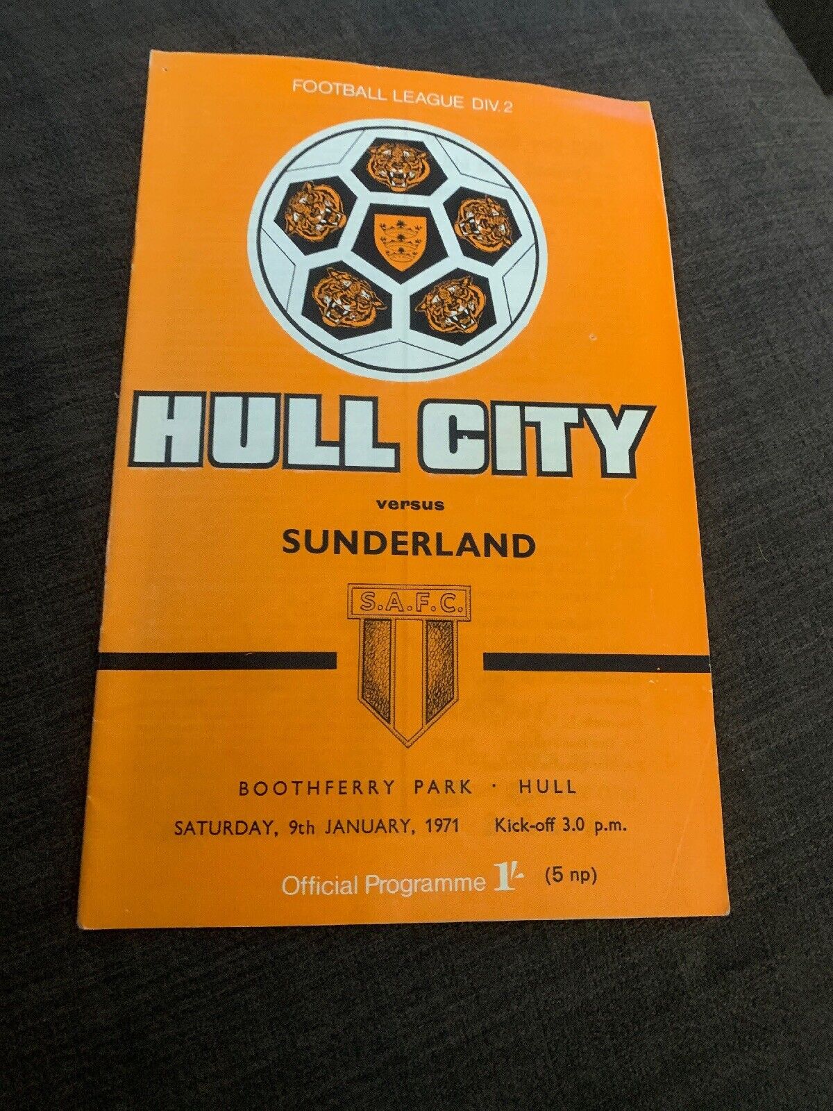 Hull City V Sunderland 1971 Soccer/football Programme