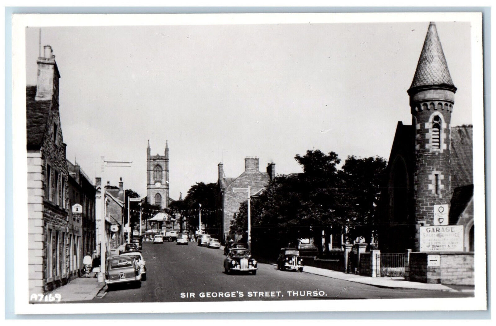 Thurso Caithness Scotland Postcard Sir George\'s Street c1940\'s RPPC Photo