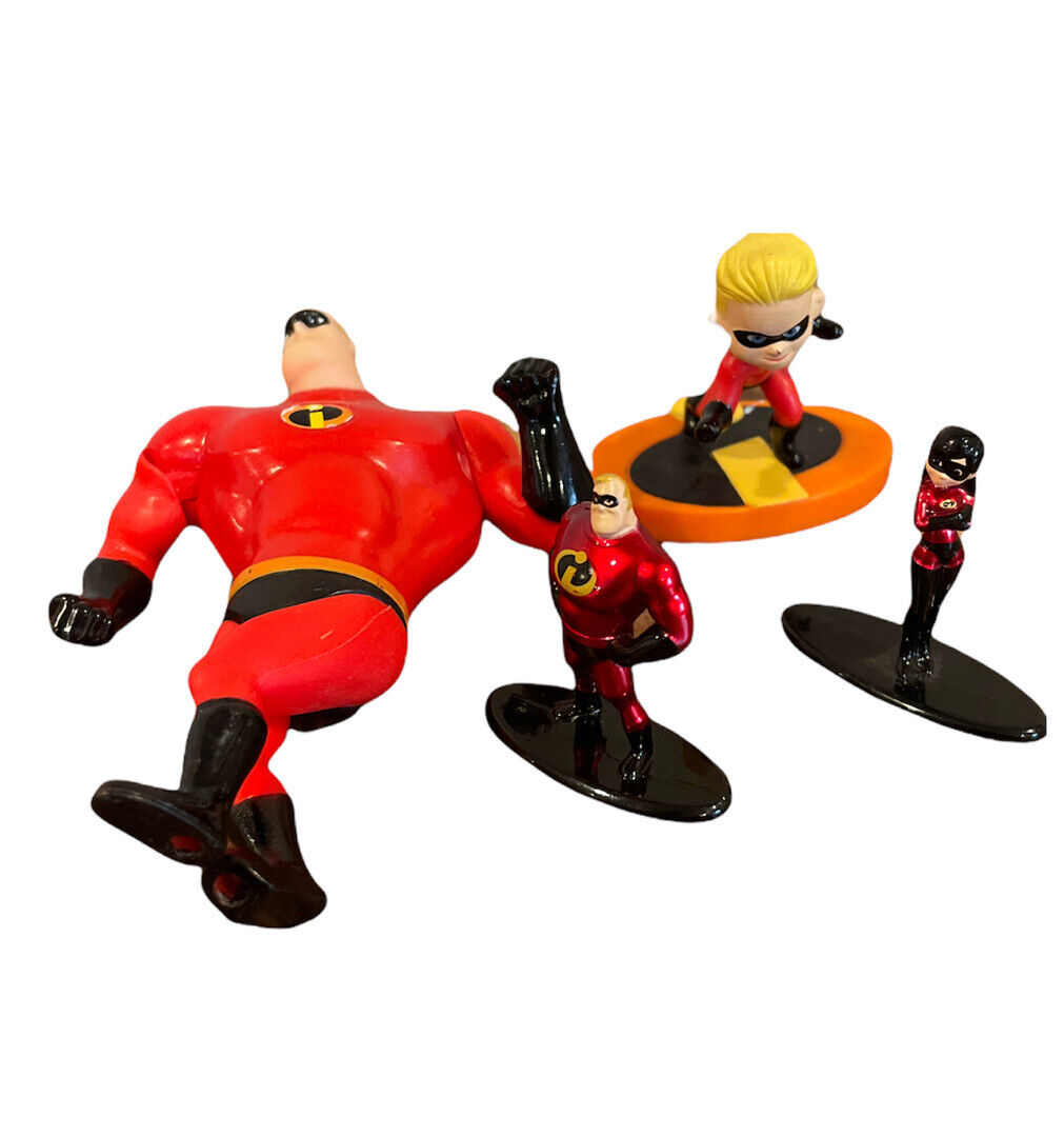 The Incredibles action figure toy lot Plastic And Metal Nano