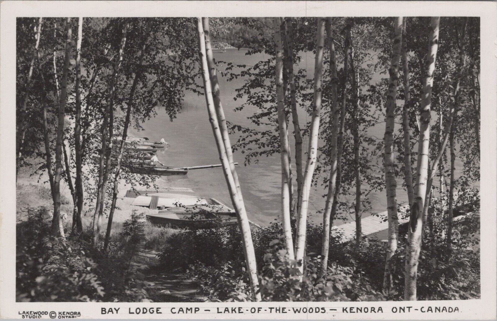 Vintage RPPC Bay Lodge Camp Lake of the Woods Kenora ONT Canada UNP 6709d1