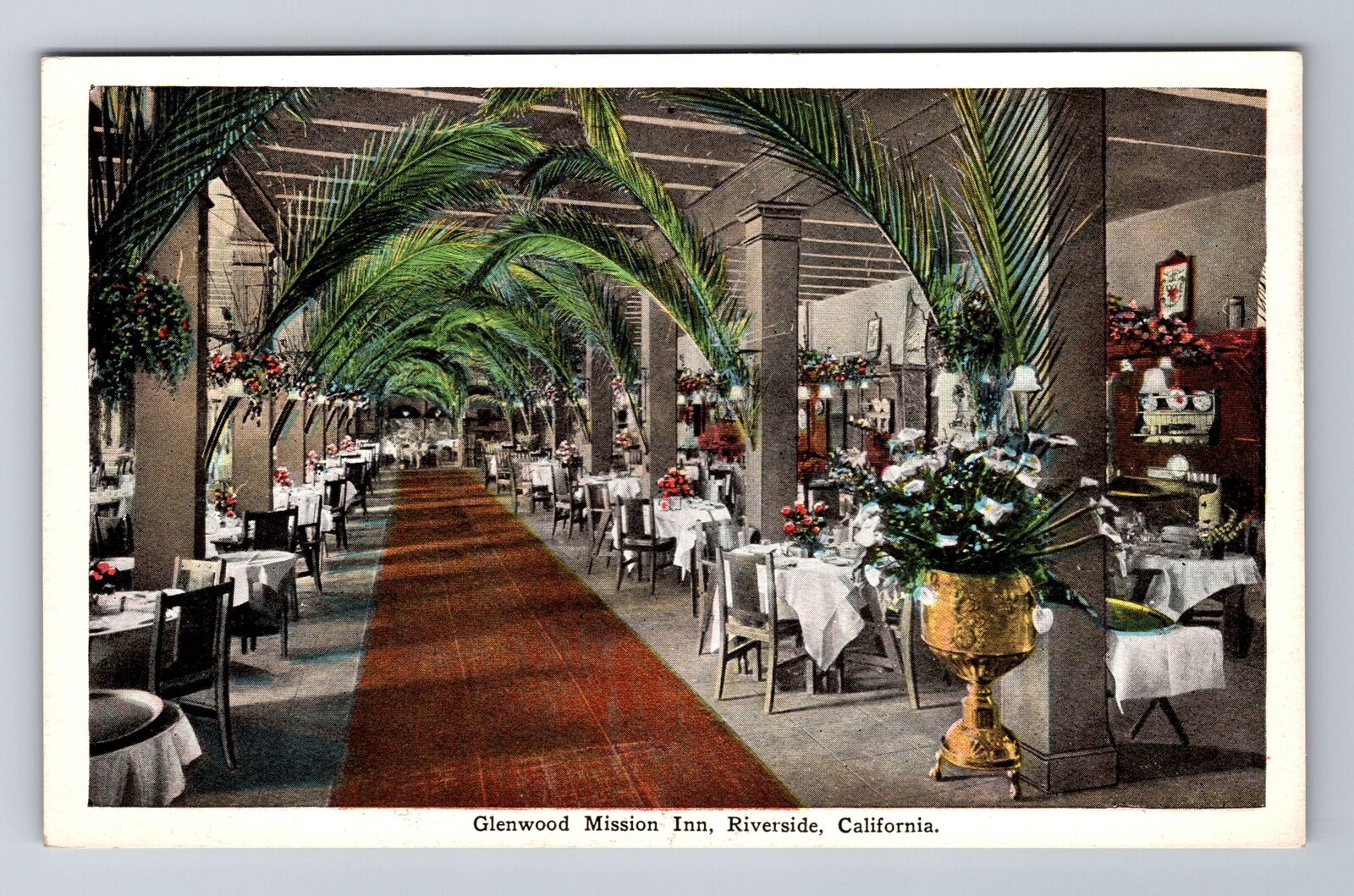 Riverside CA-California Glenwood Mission Inn Dining Advertising Vintage Postcard