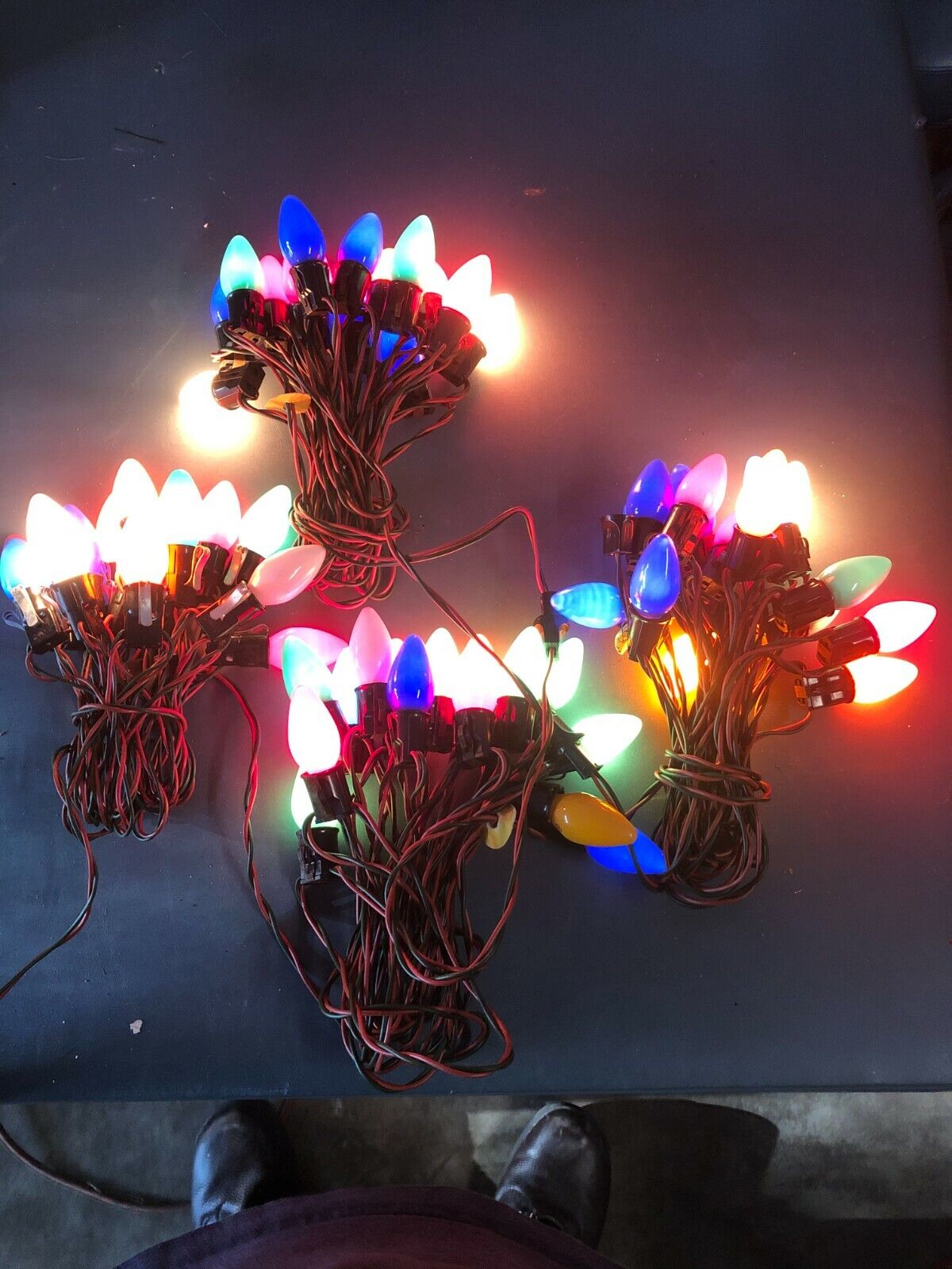 Vintage Christmas Light Strands Timco lot of 4 with lights 