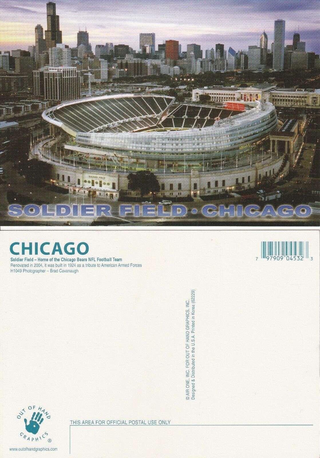NFL Chicago Bears New Soldier Field Football Stadium Postcard - 1st Issue
