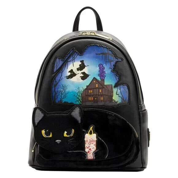NWT Loungefly Disney Hocus Pocus Black Cat Binx Pocket Mini Backpack 2022