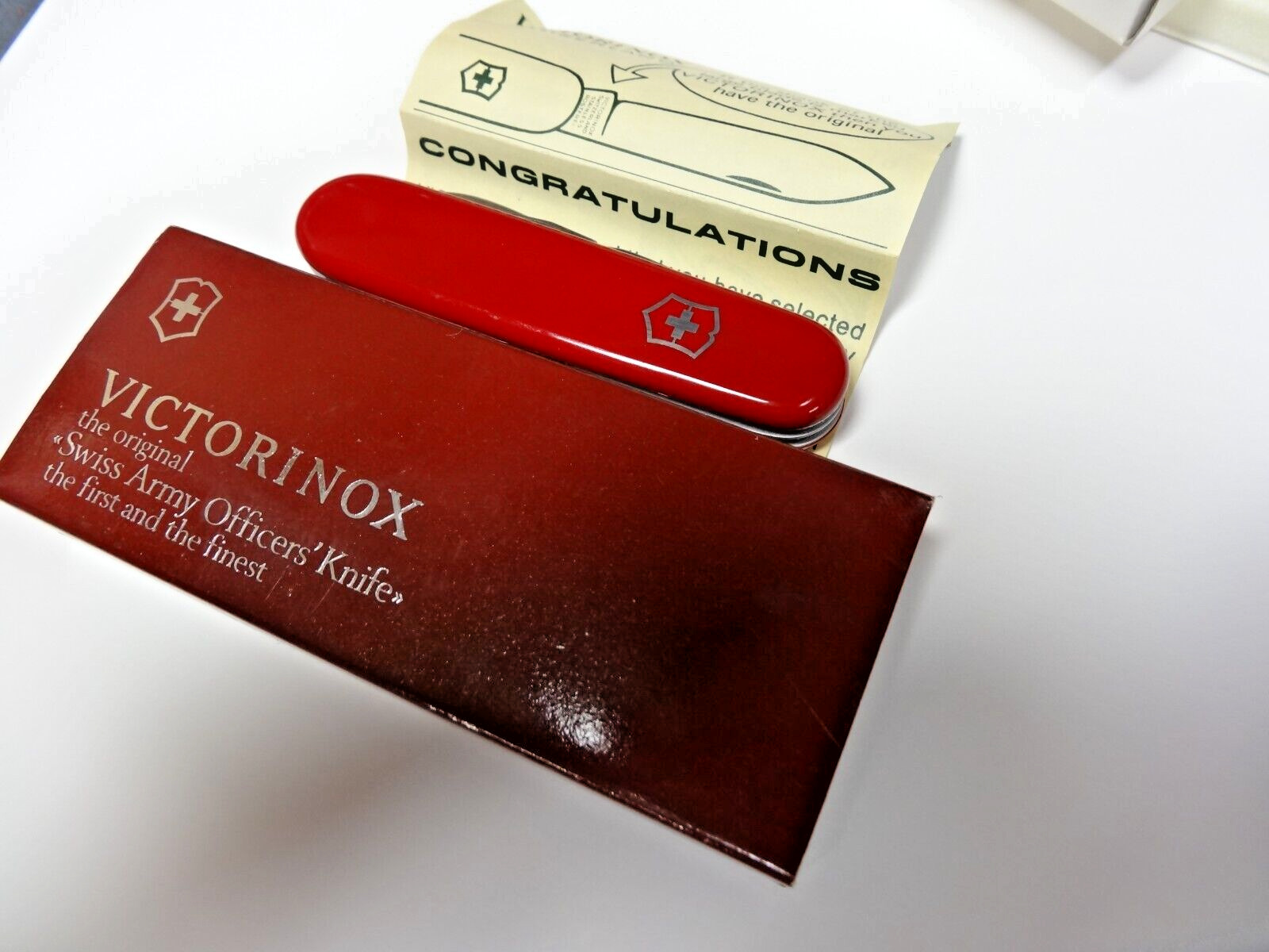 Vintage New Old Stock SWISS ARMY VICTORINOX OFFICERS\' KNIFE ORIGINAL BOX