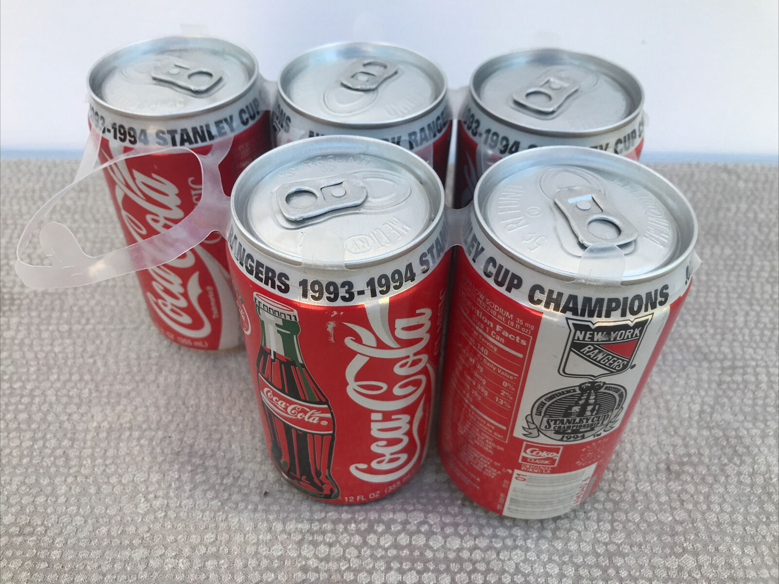 5 NY Rangers NHL Stanley Cup 1993/1994 Commemorative Coca-Cola Soda Can NEW