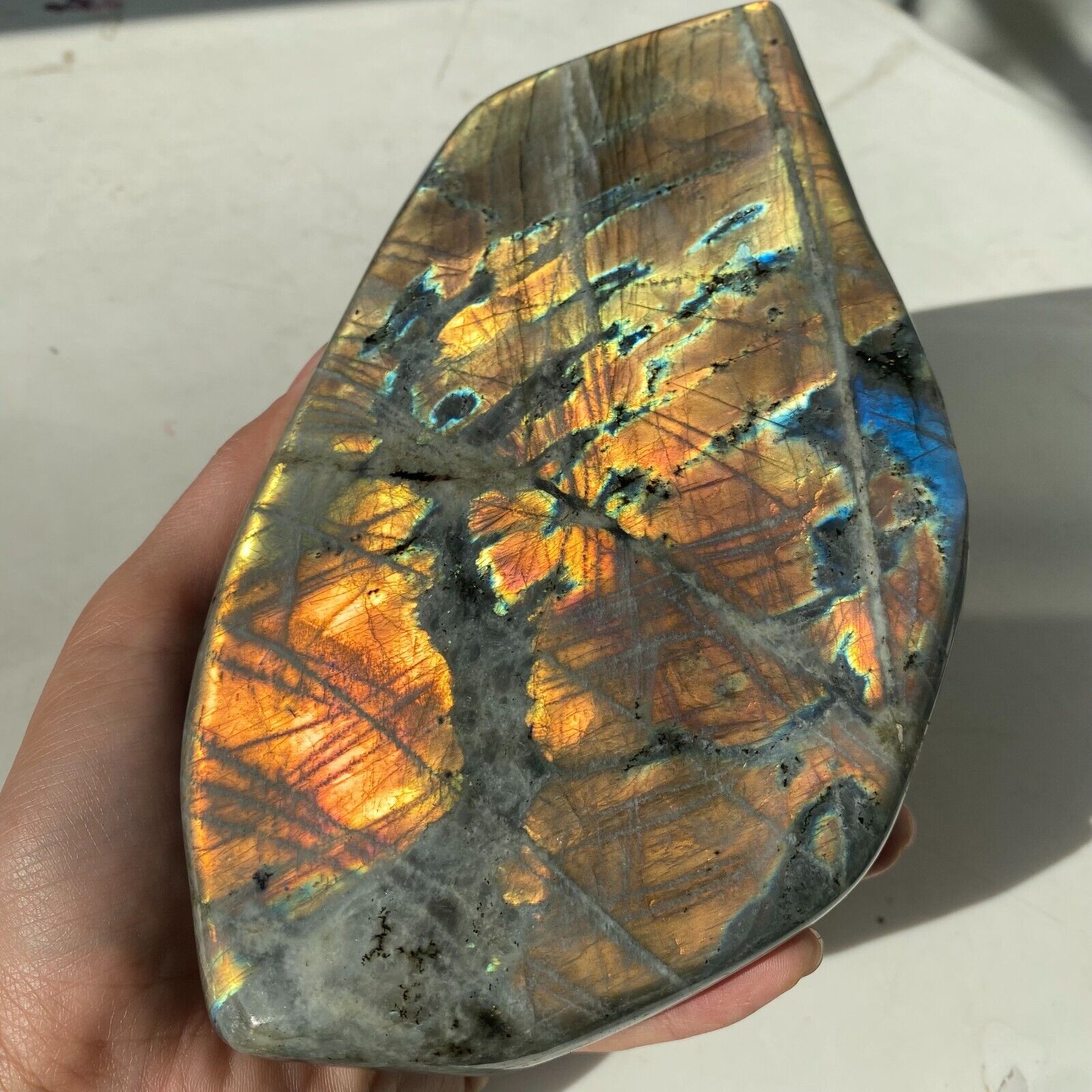 5.2LB Lagre Top Labradorite Crystal Stone Natural Rough Mineral Specimen Healing