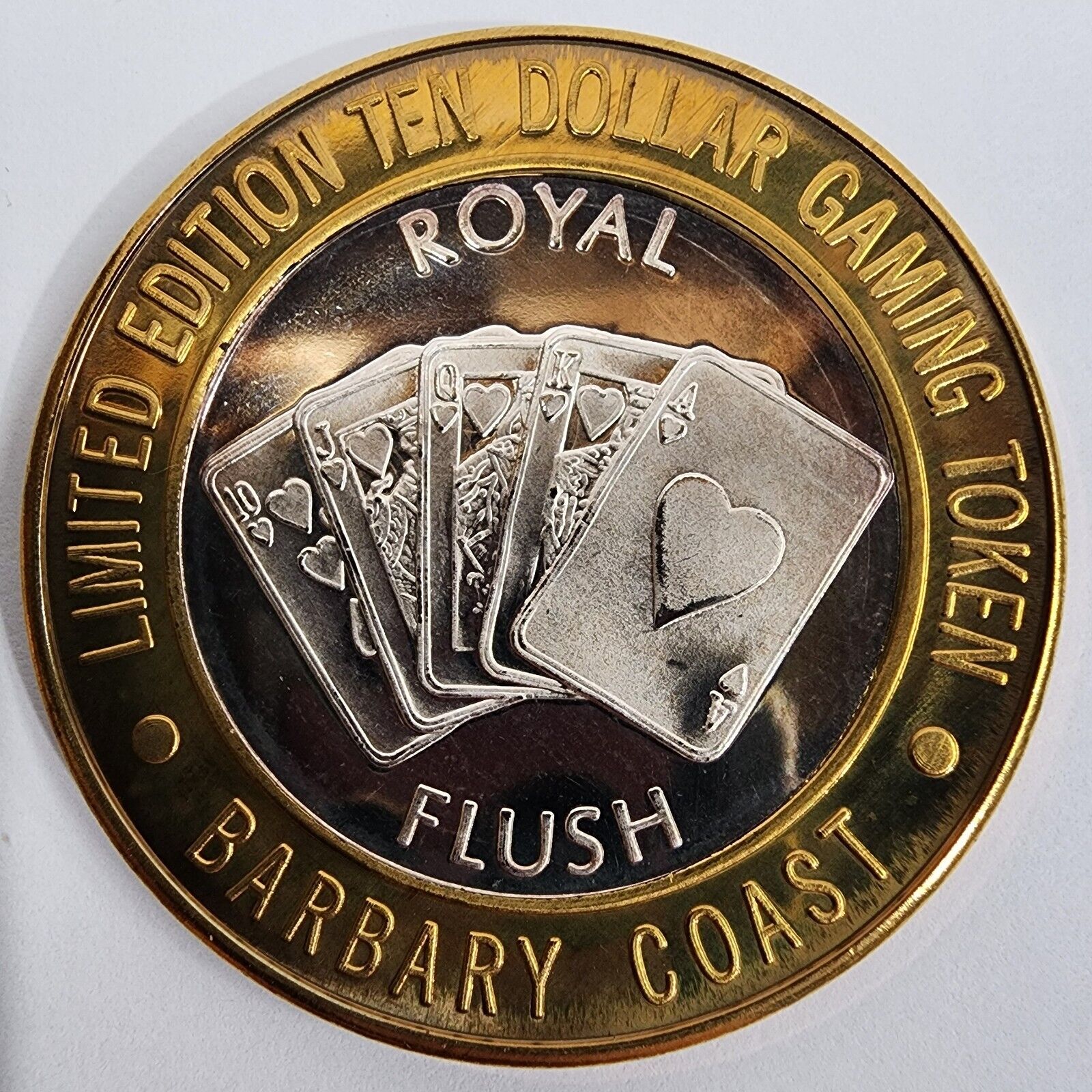 Barbary Coast $10 999 Fine Silver Royal Flush Ltd. Edition Gaming Casino Token