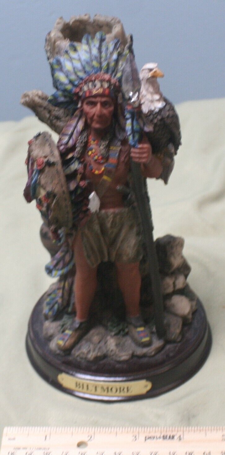 Vintage Biltmore native chief statuette chief w/ spear