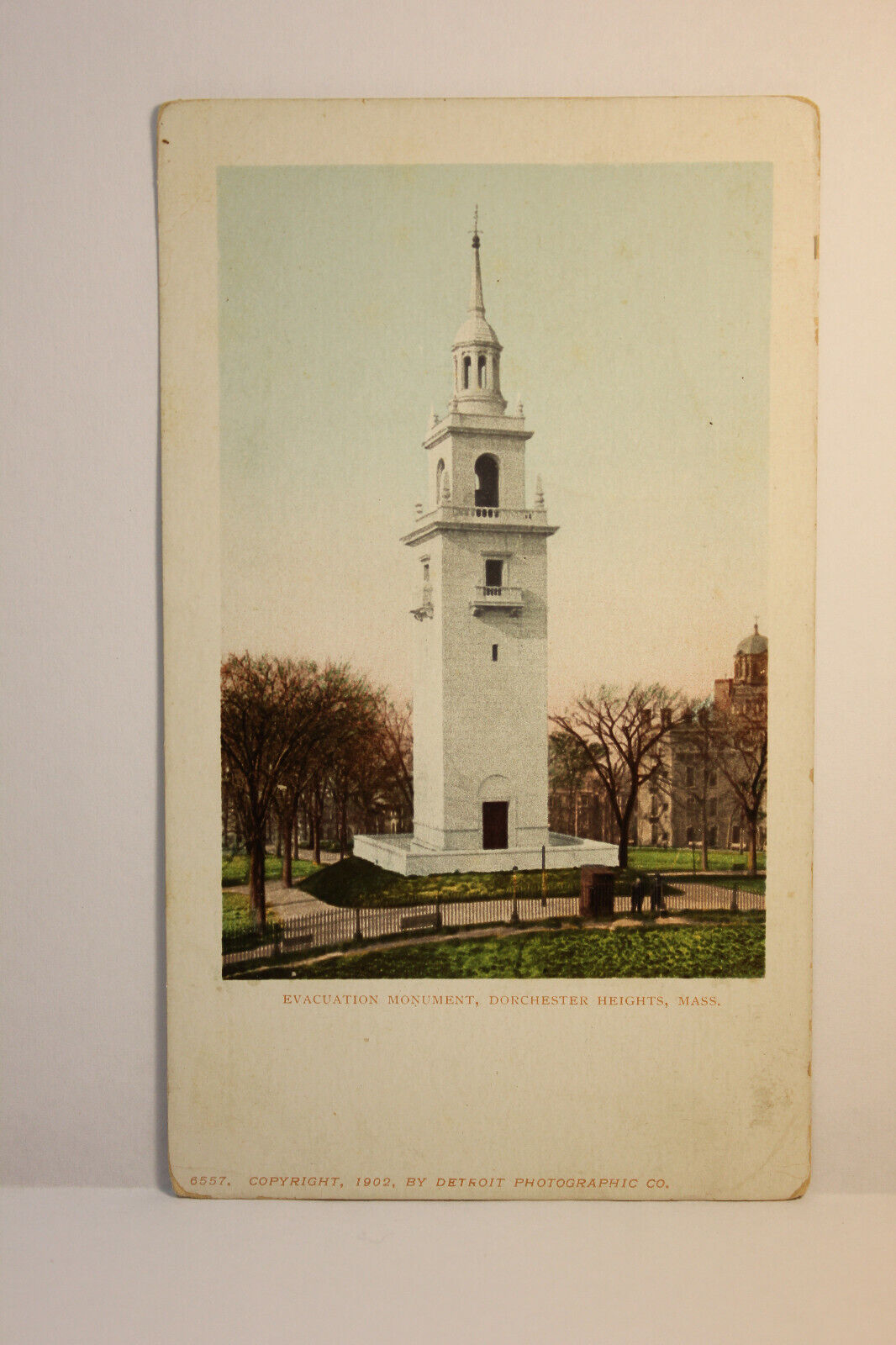 Postcard Evacuation Monument Dorchester Heights MA Massachusetts