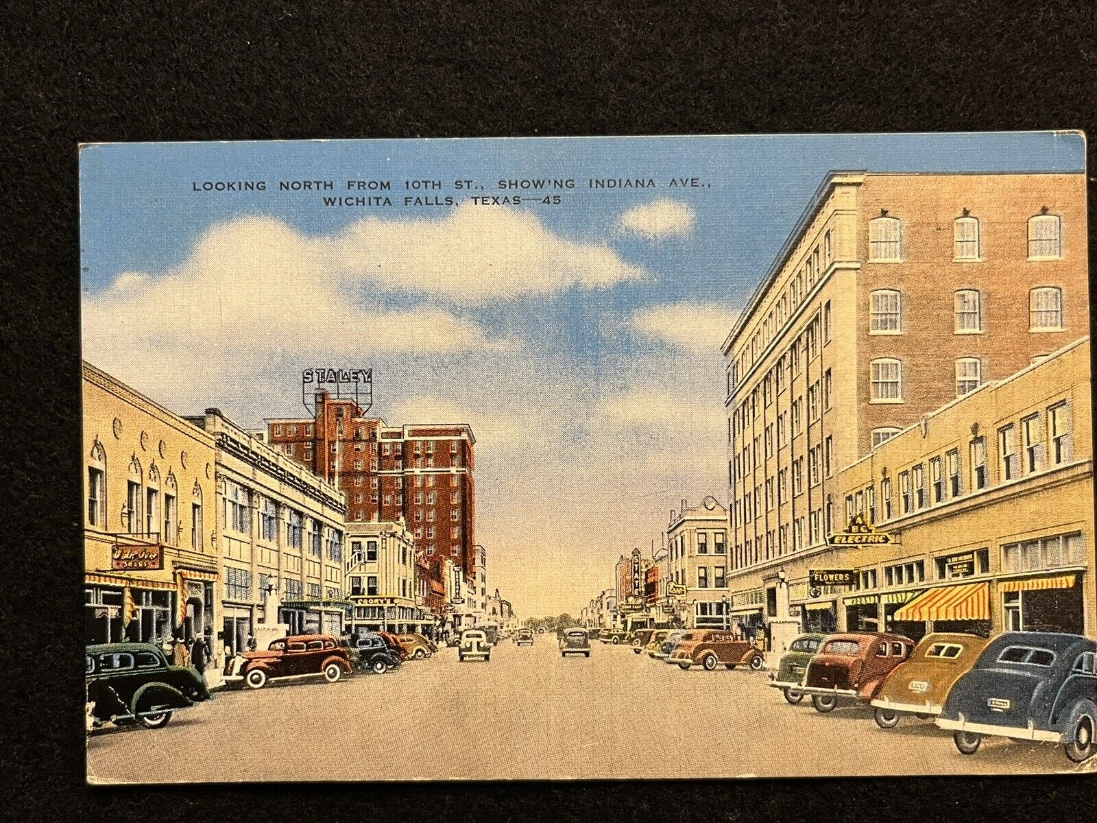 1945 WICHITA FALLS TEXAS POSTCARD from WWII CPL OMER DUROCHER to SEATTLE WASH.