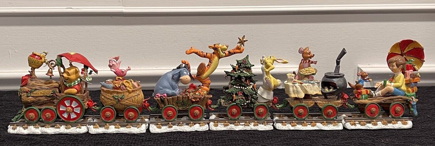 VTG Disney Danbury Mint WINNIE POOH & Friends Christmas Holiday Express Train VG