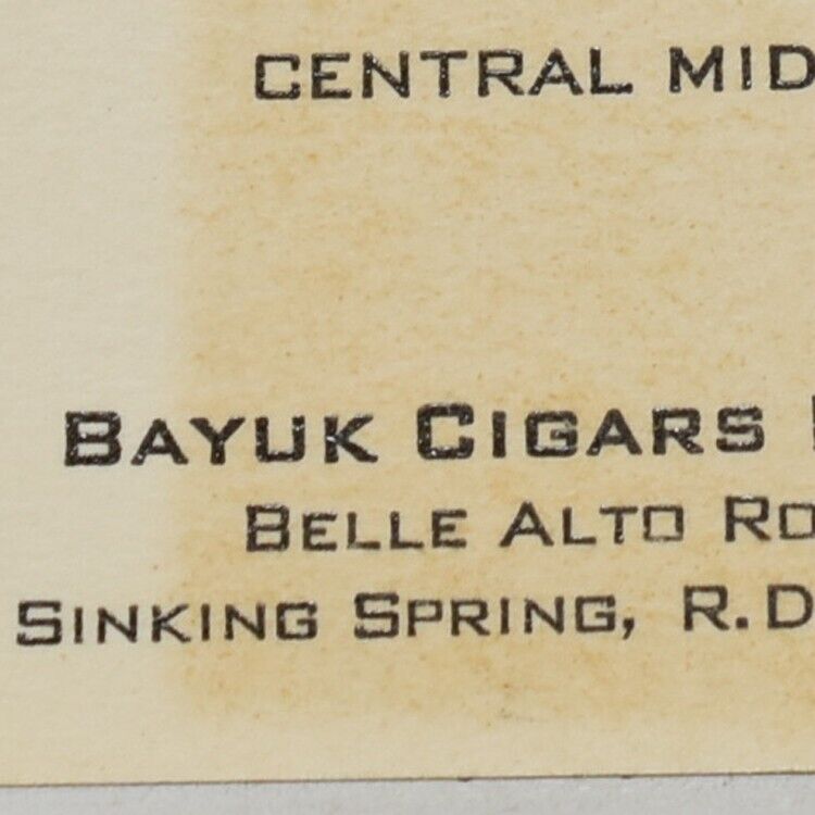 1965 William M Kalbach Bayuk Cigars Inc Belle Alto Road Sinking Spring PA