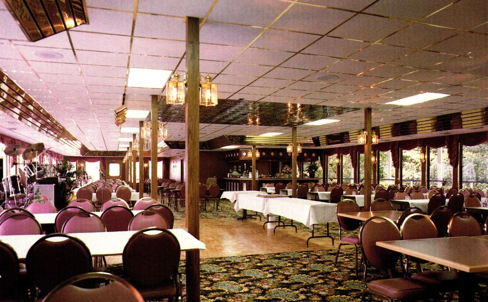 Postcard Dinning Room Of the MV West Virginia Belle