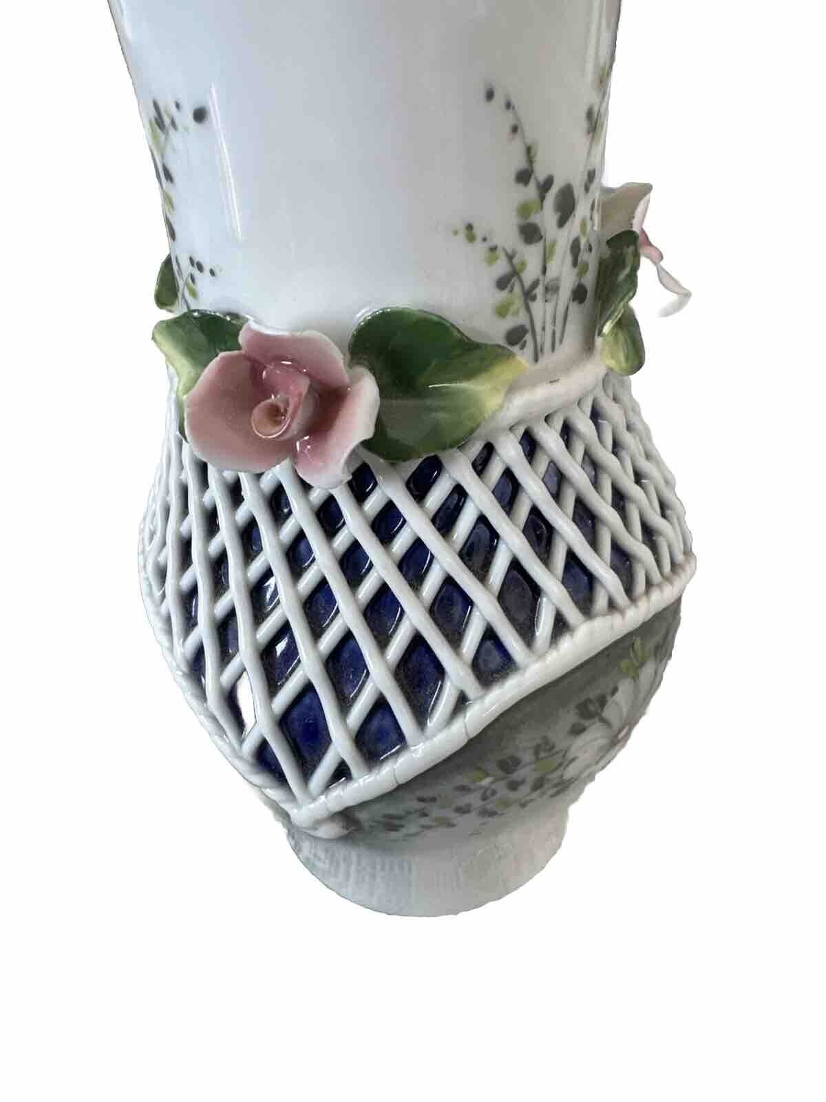 Sumi Romanian Porcelain Vintage Vase Handmade And Hand Painted