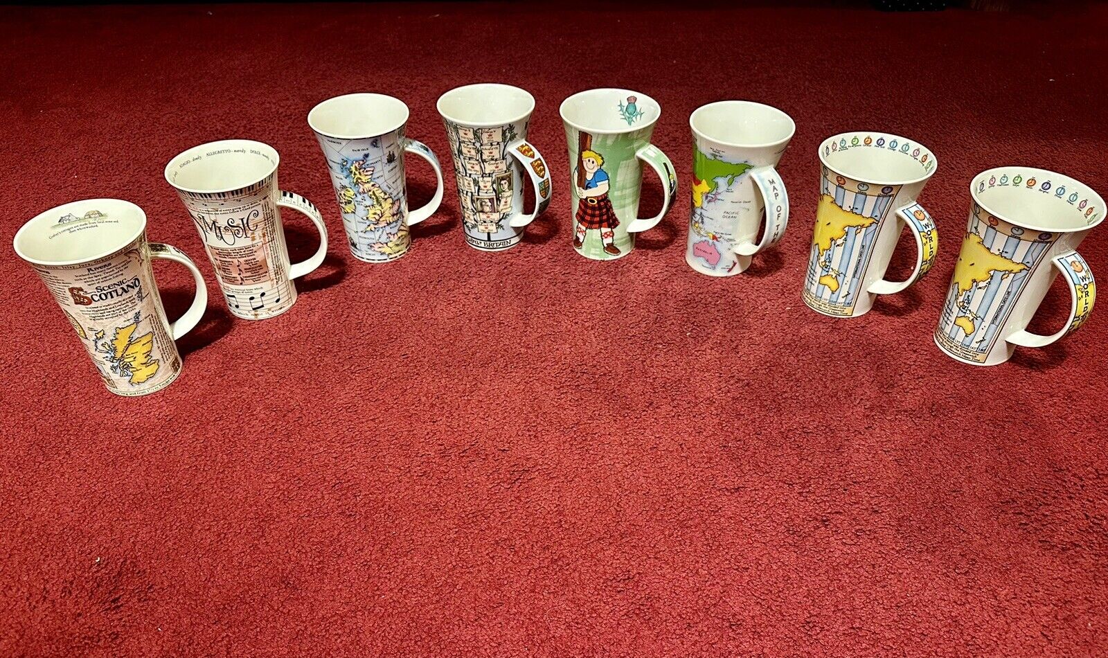 Dunoon Fine Stoneware Mugs: Collection of 8