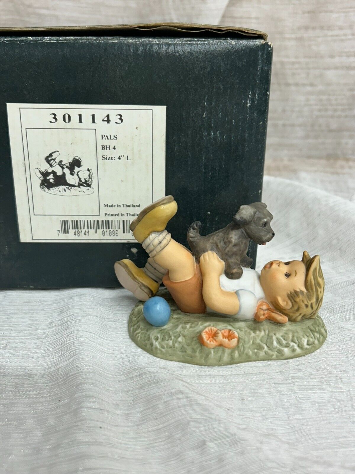 GOEBEL BERTA HUMMEL Vintage Figurine “Pals” BH4 Boy with Puppy 1996
