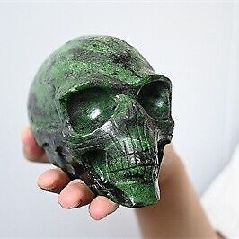 3.37lb Natural Zoisite Quartz Hand Carved Alien Skull Reiki Crystal Reiki Decor 