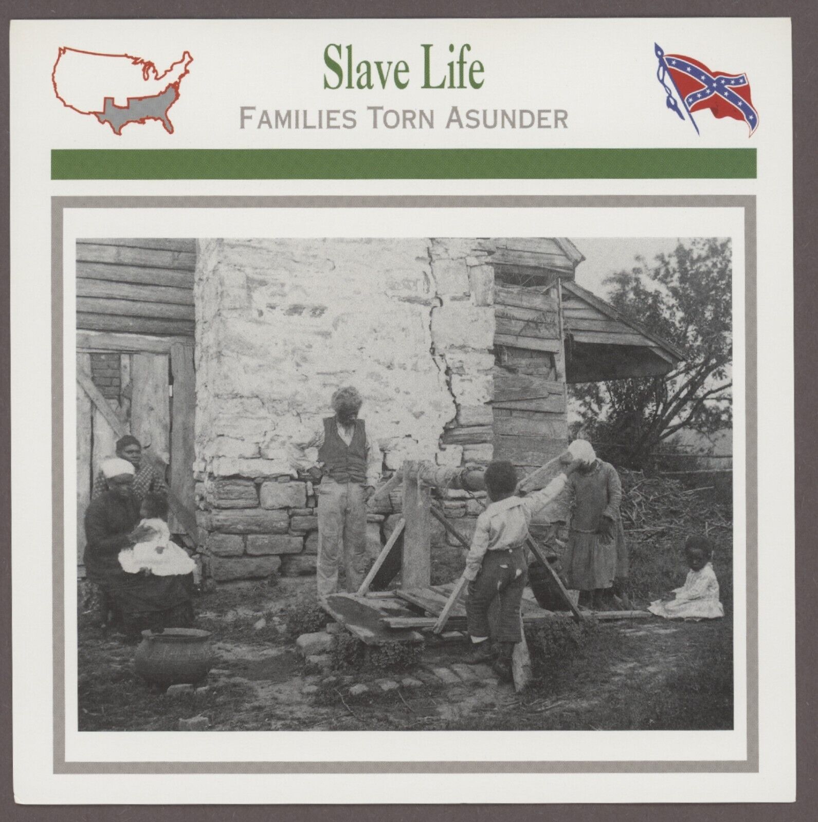 Slave Life  Atlas Civil War Card   Slavery Emancipation