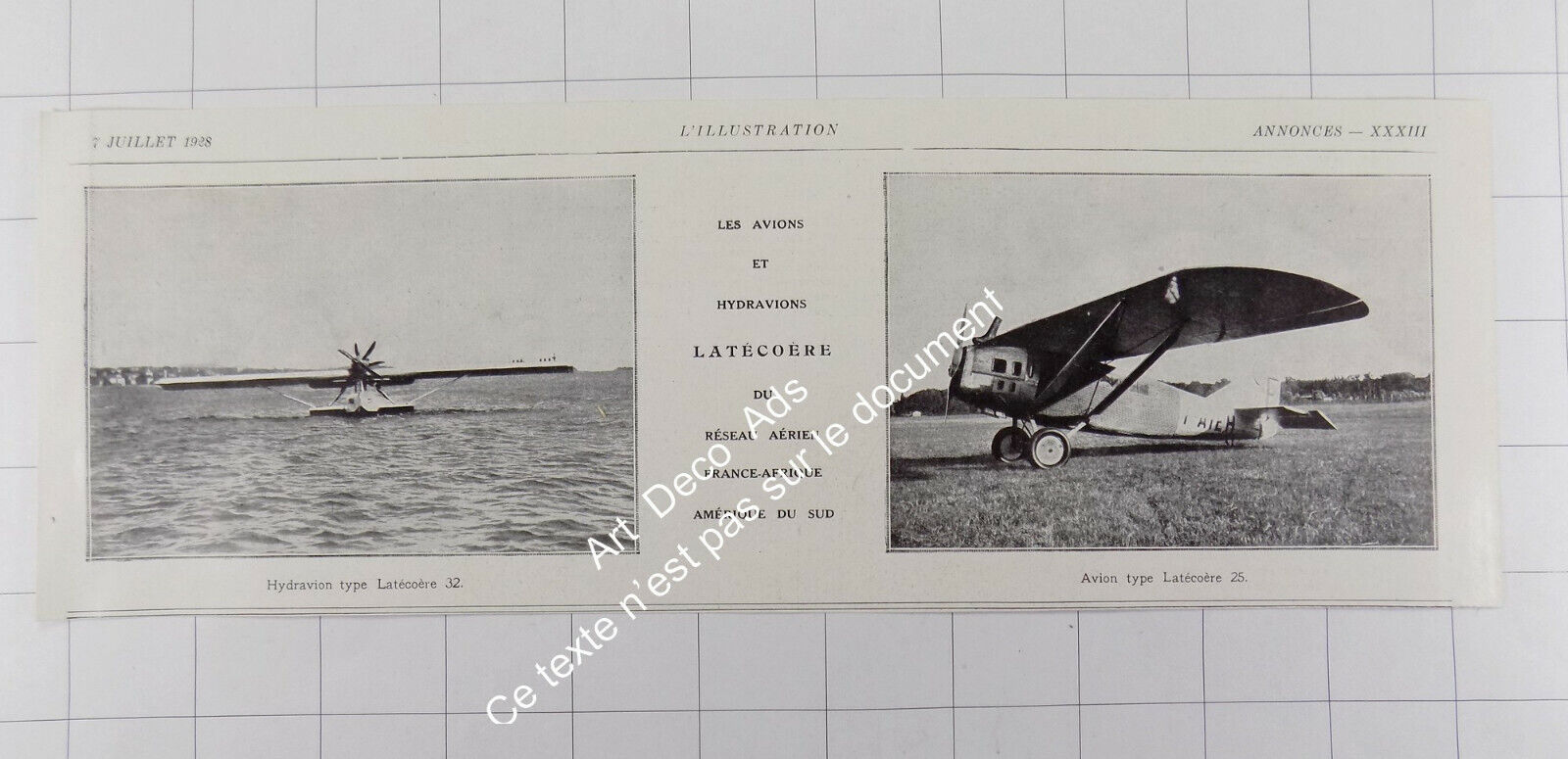 1928 Les Avions et Seaplanes LATECOERE, Aviation, Aeronautics
