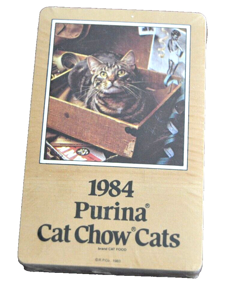Vintage 1984 PURINA CAT CHOW Advertising Playing Cards Sealed Hoyle