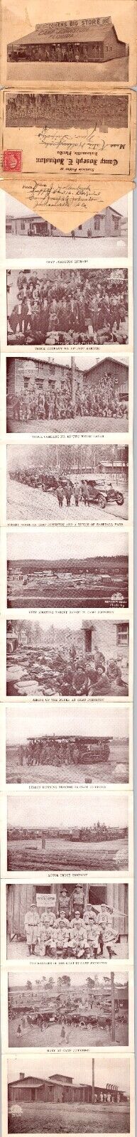 Postcard Camp Joseph E Johnston Jacksonville FL Souvenir Folder WW1 Soldier AE26