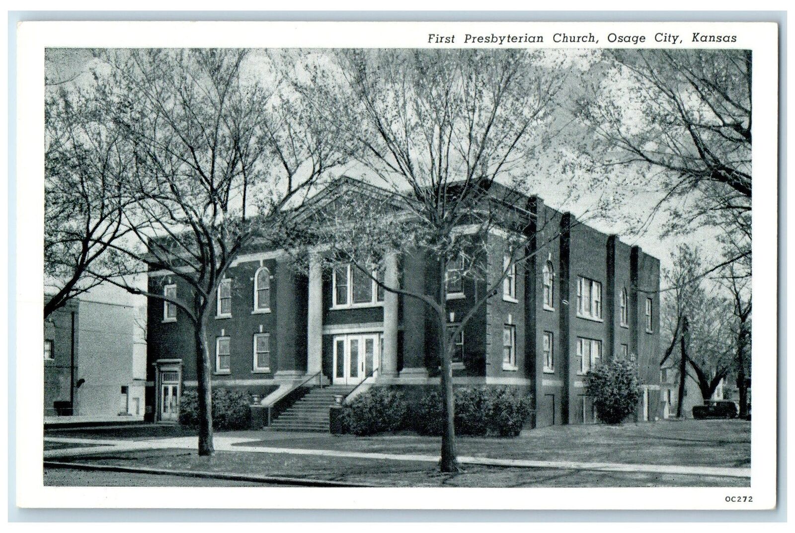 c1960s First Presbyterian Church Exterior Osage City Kansas KS Unposted Postcard