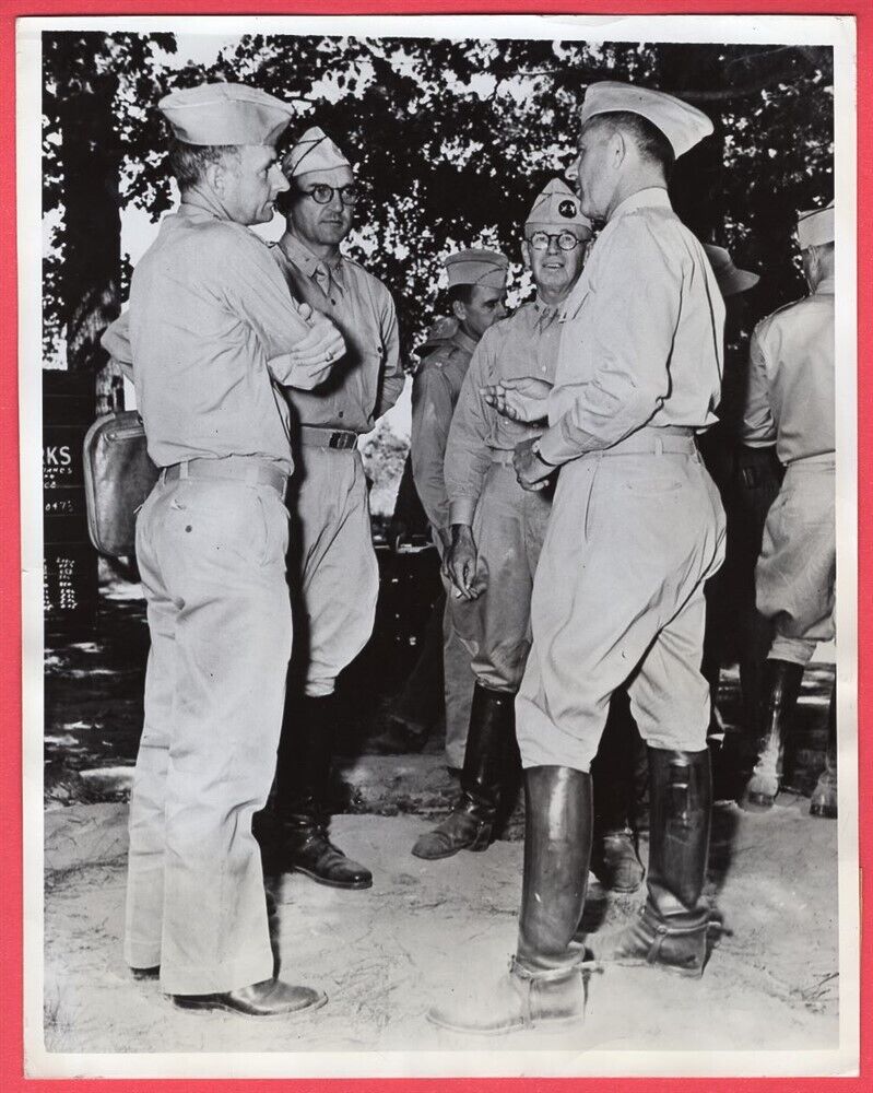1941 General Devers Discuss Lessons of Blitzkrieg Fort Knox Original News Photo
