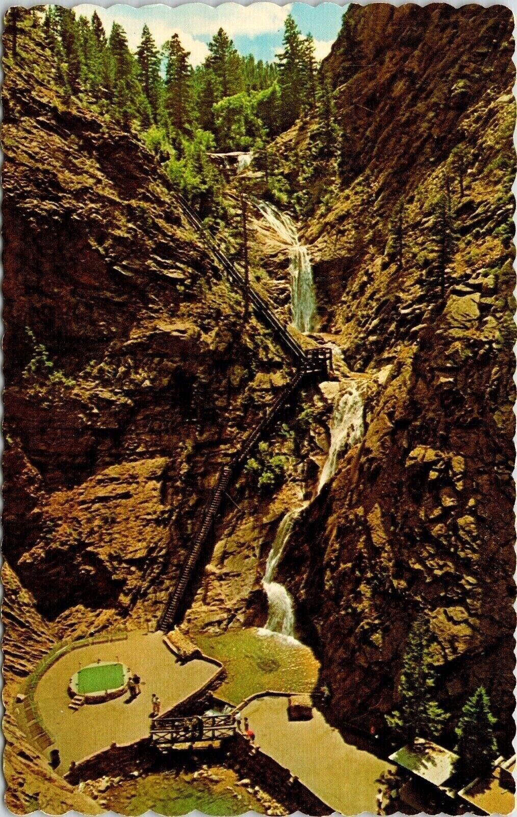 Seven Falls Cheyenne Canon Colorado Springs Colorado Scenic Chrome Postcard