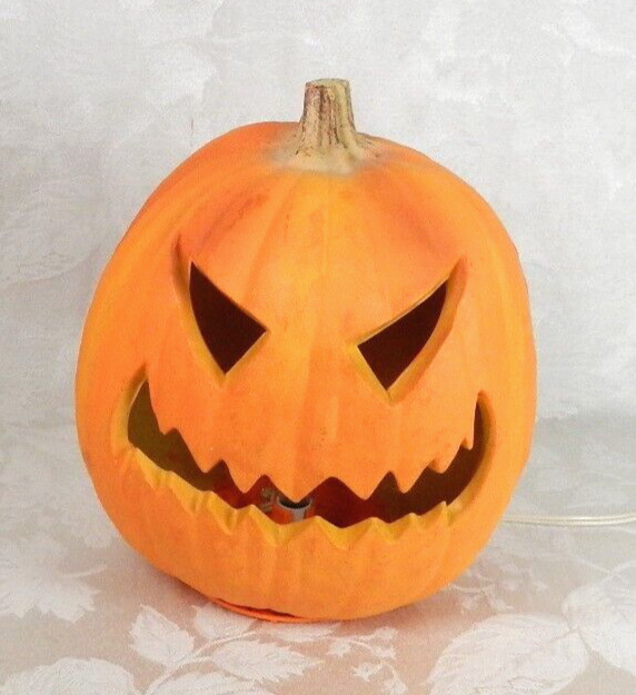Vtg 1993 Trendmasters Jack o Lantern Halloween Lighted Foam Mold Pumpkin 9\