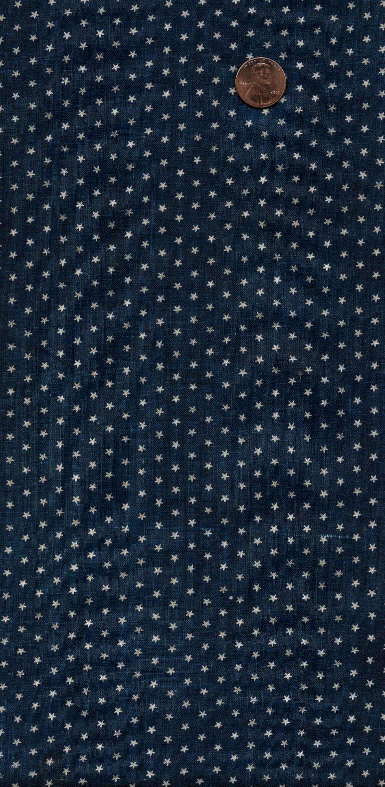 Antique 1876 White Stars Indigo Blue Fabric #9