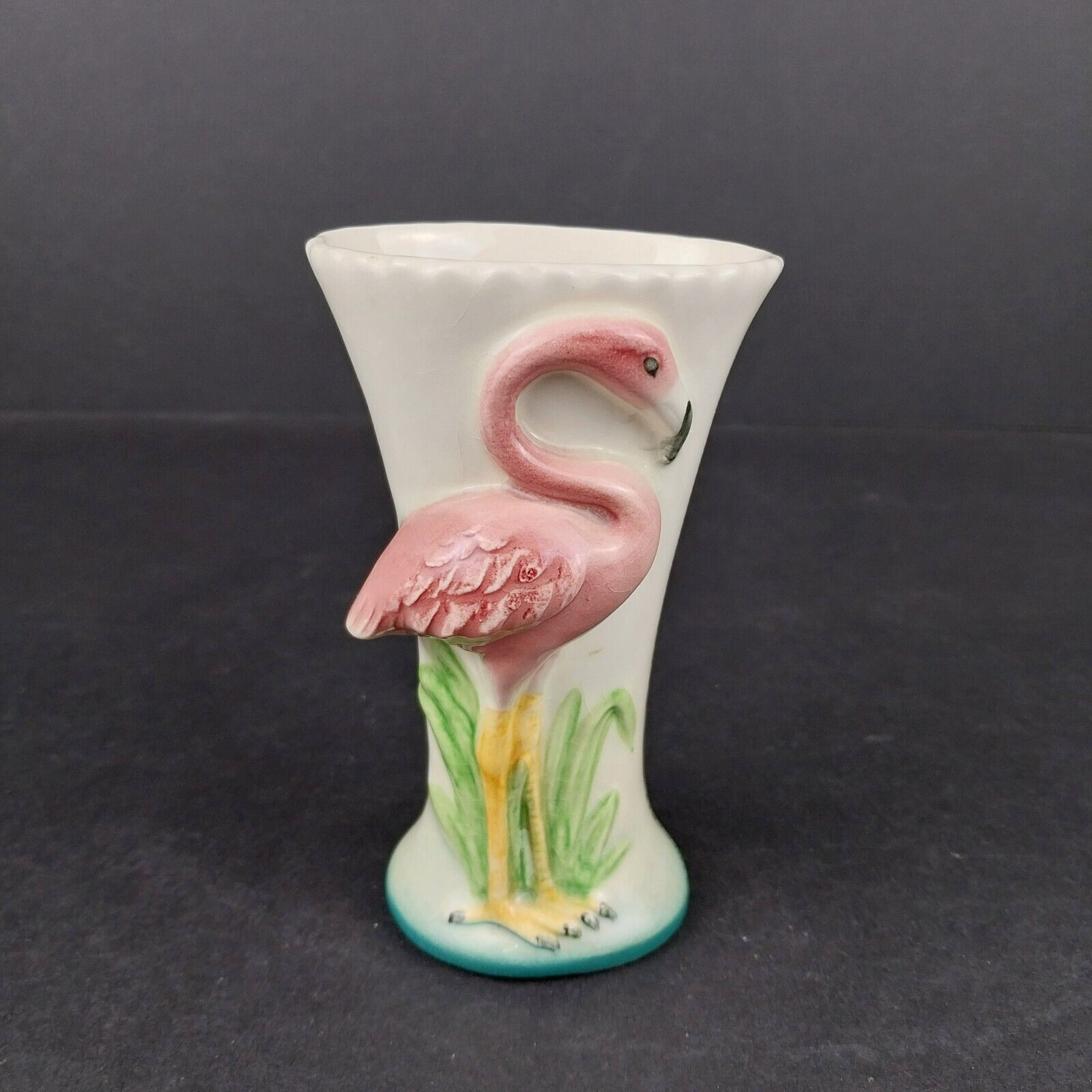 RARE Vintage 1940\'s Goebel Flamingo Porcelain Vase Planter VX 45 TMK-1 Full Bee
