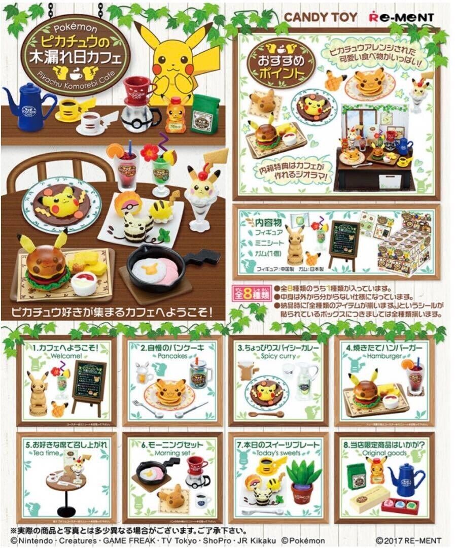 Pokemon Re-Ment Pikachu\'s Sunlight Cafe Full set of 8 Complete F/S