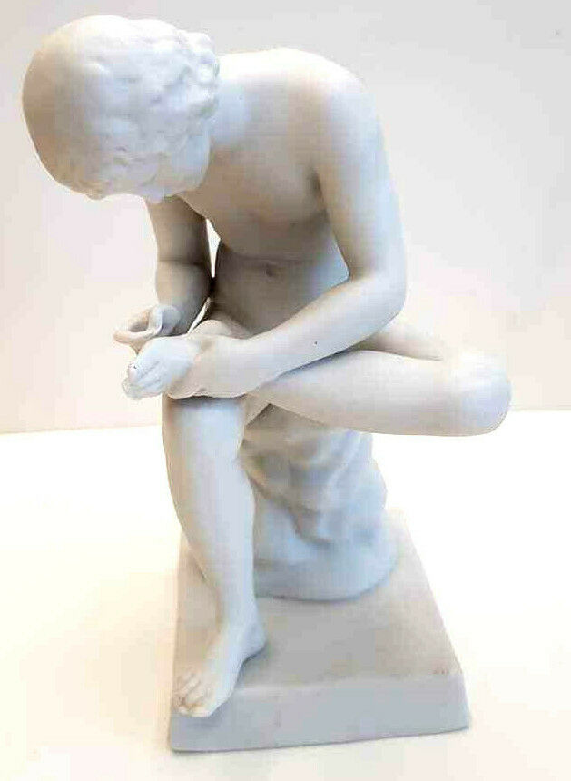 SPINARIO, BOY WITH SPIKE, ANTIQUE PORCELAIN, BISCUIT, 14 CM. HIGH.
