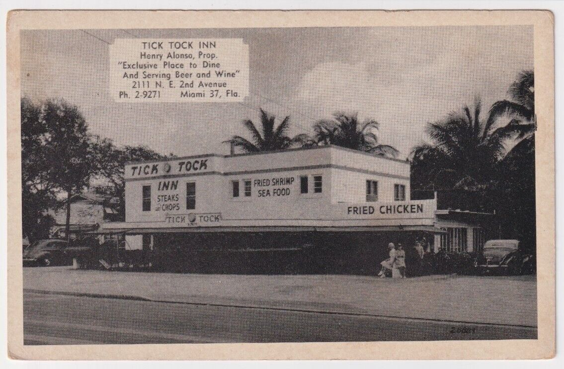 Vintage Miami Florida Postcard - Tick Tock Inn - Historical Postcard - RPPC