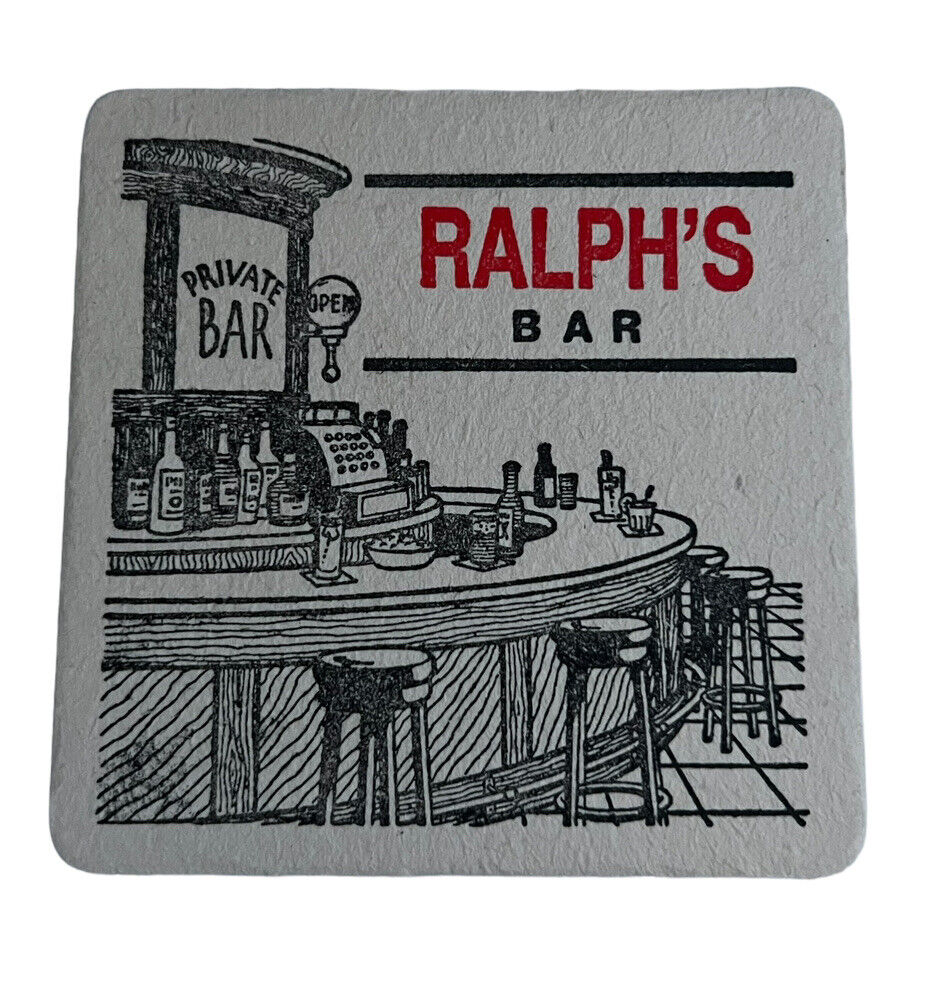 Vintage Ralph’s Bar Paper Coaster 