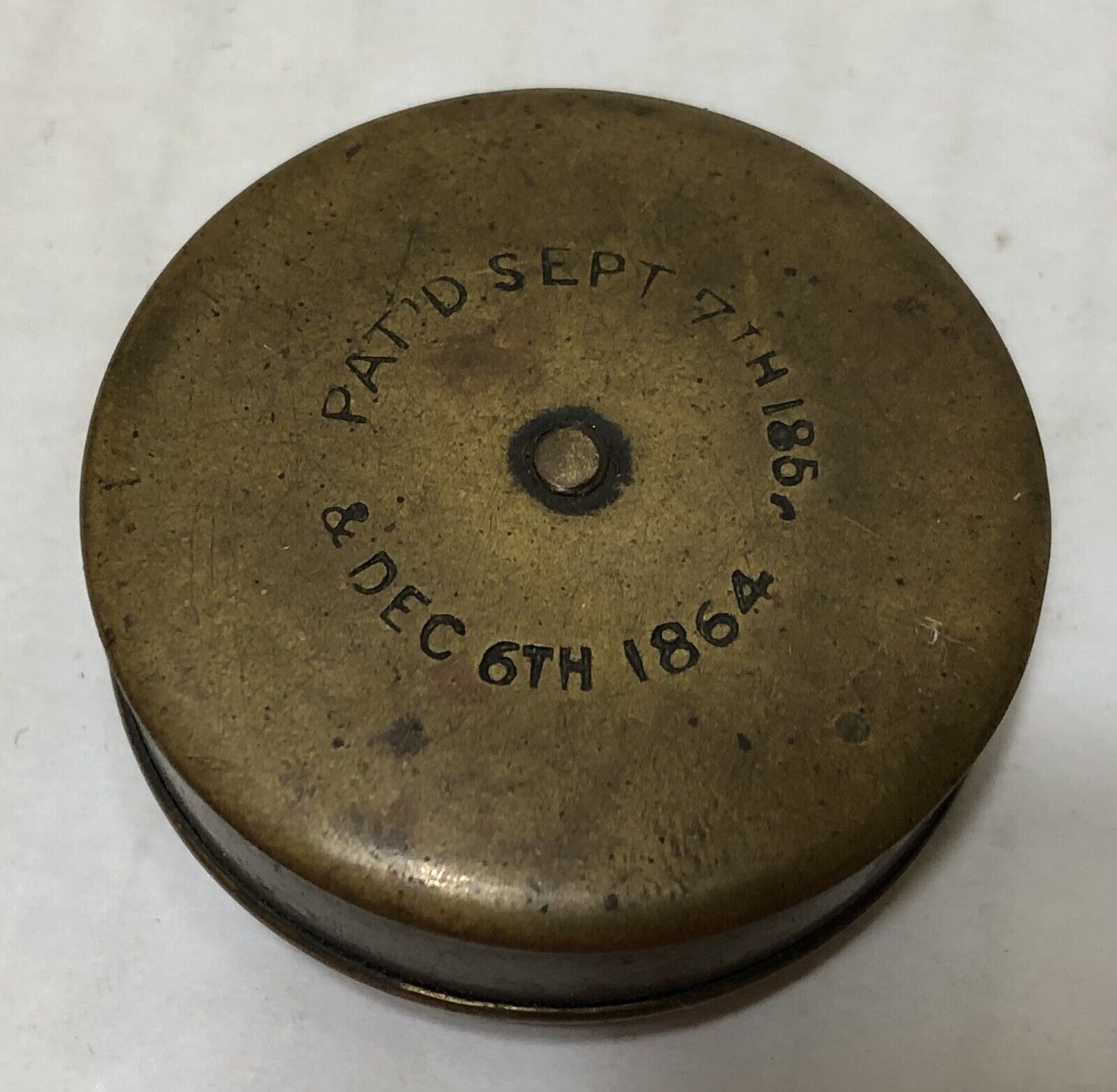 Antique 1864 CIVIL WAR Seamstress Brass Tape Measure (Louisiana Estate find)