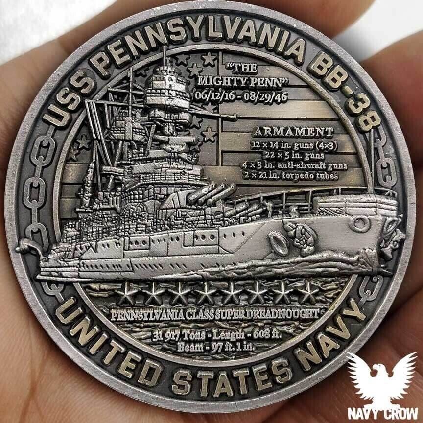 USS Pennsylvania BB-38 Battleships Of Pearl Harbor 80th Anniversary US Navy Coin